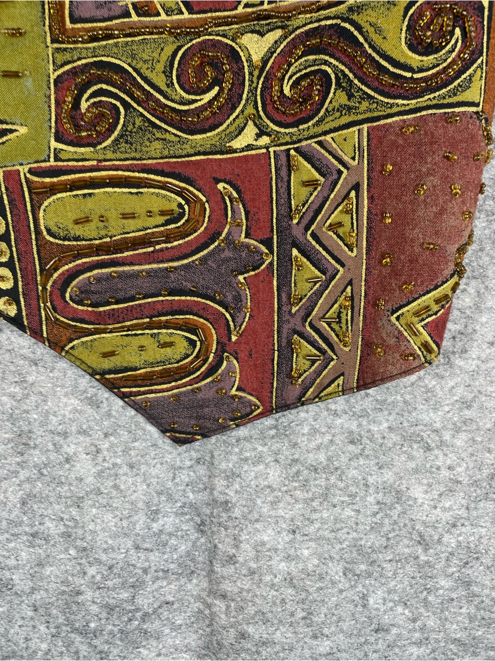 Vintage Eclectic Aztec Print Vest Western Vest Boho Festival Artsy Layer Country - Picture 12 of 15